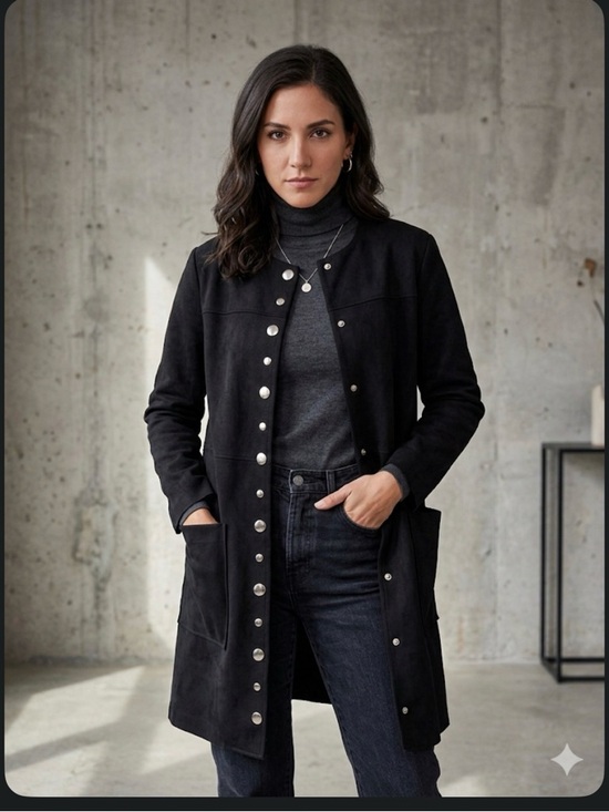 Zara Jackets & Blazers - Zara Black Snap-Button Long Coat